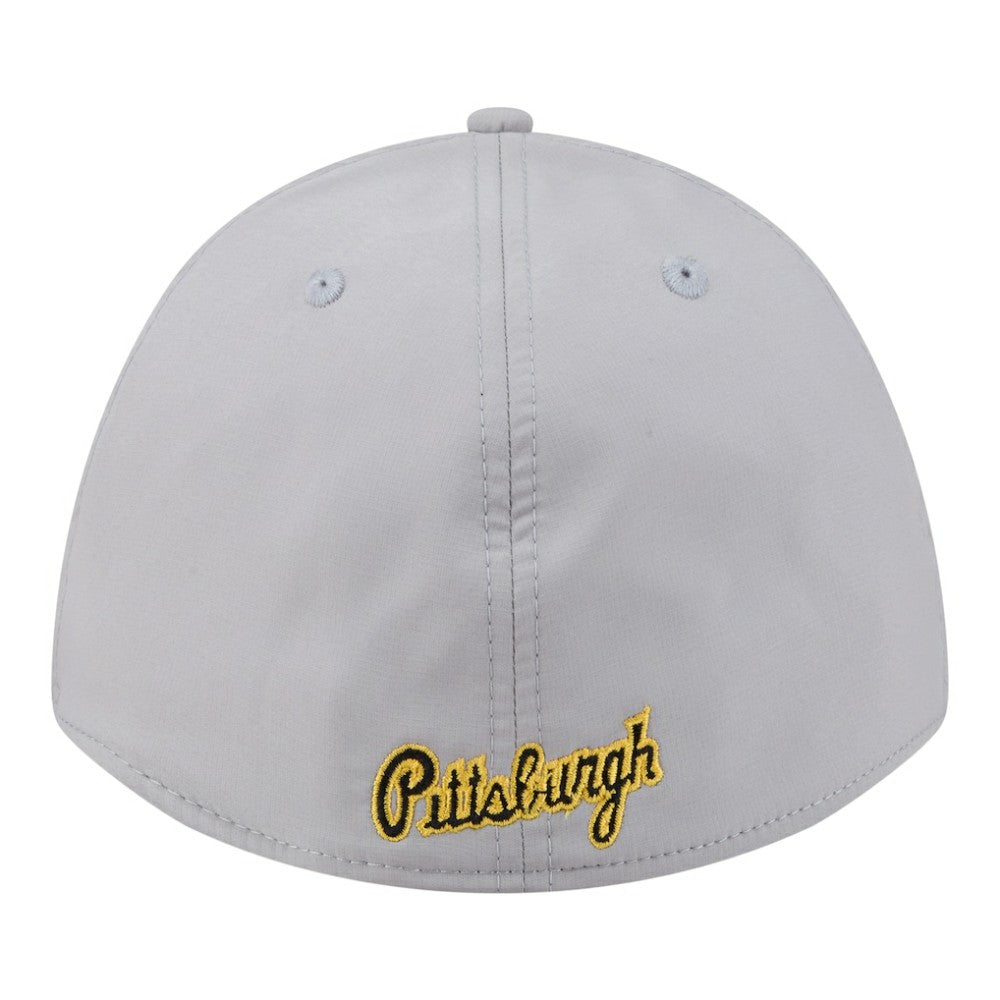 Pittsburgh Pirates Patch 39THIRTY A-Frame M-Crown Perforated Flex Hat Gray