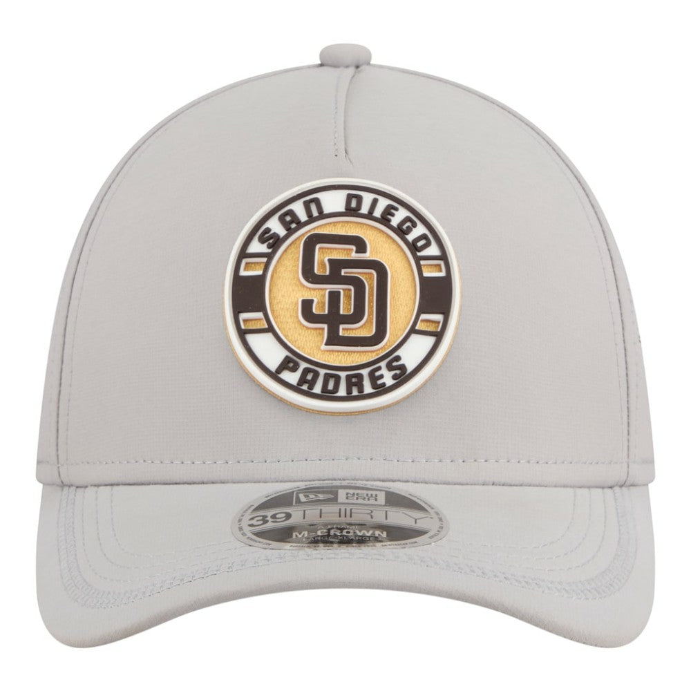 San Diego Padres Patch 39THIRTY A-Frame M-Crown Perforated Flex Hat Gray