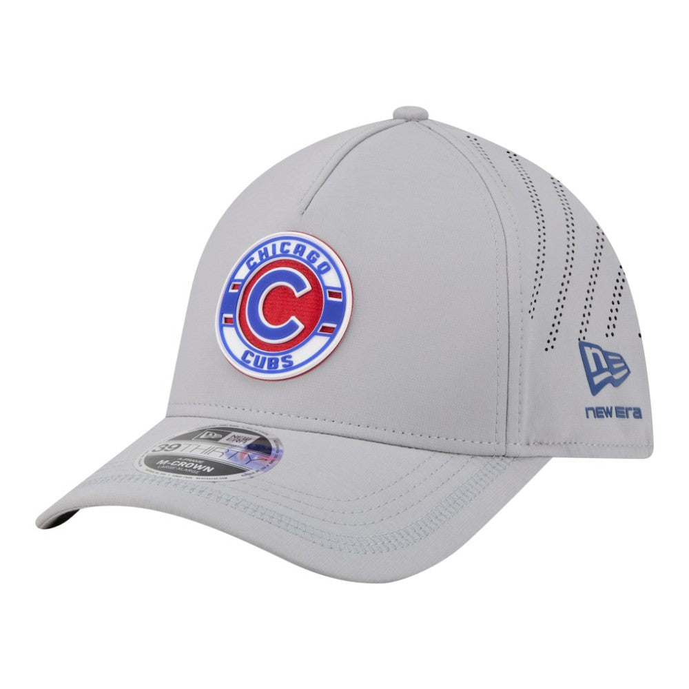Chicago Cubs Patch 39THIRTY A-Frame M-Crown Perforated Flex Hat Gray