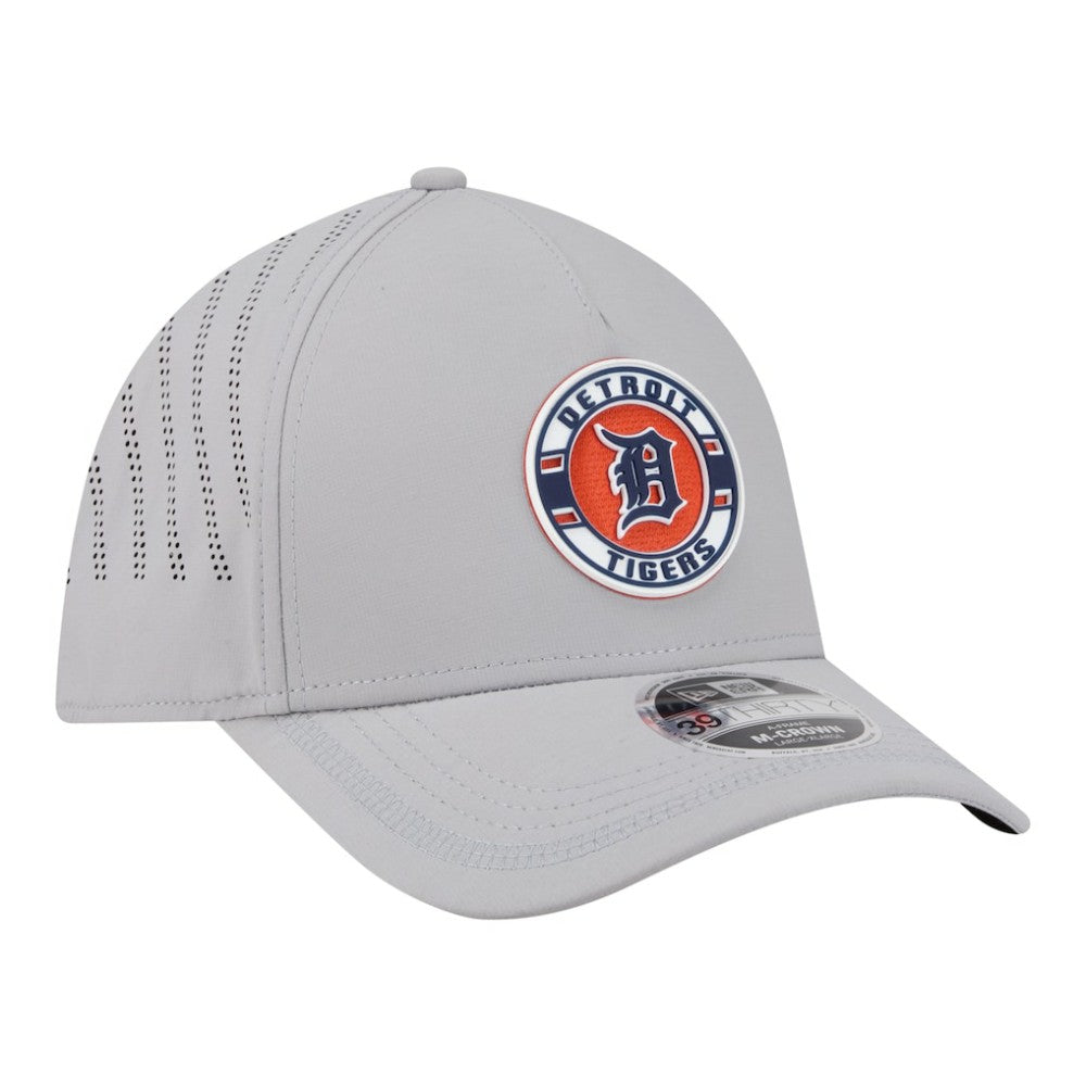 Detroit Tigers Patch 39THIRTY A-Frame M-Crown Perforated Flex Hat Gray