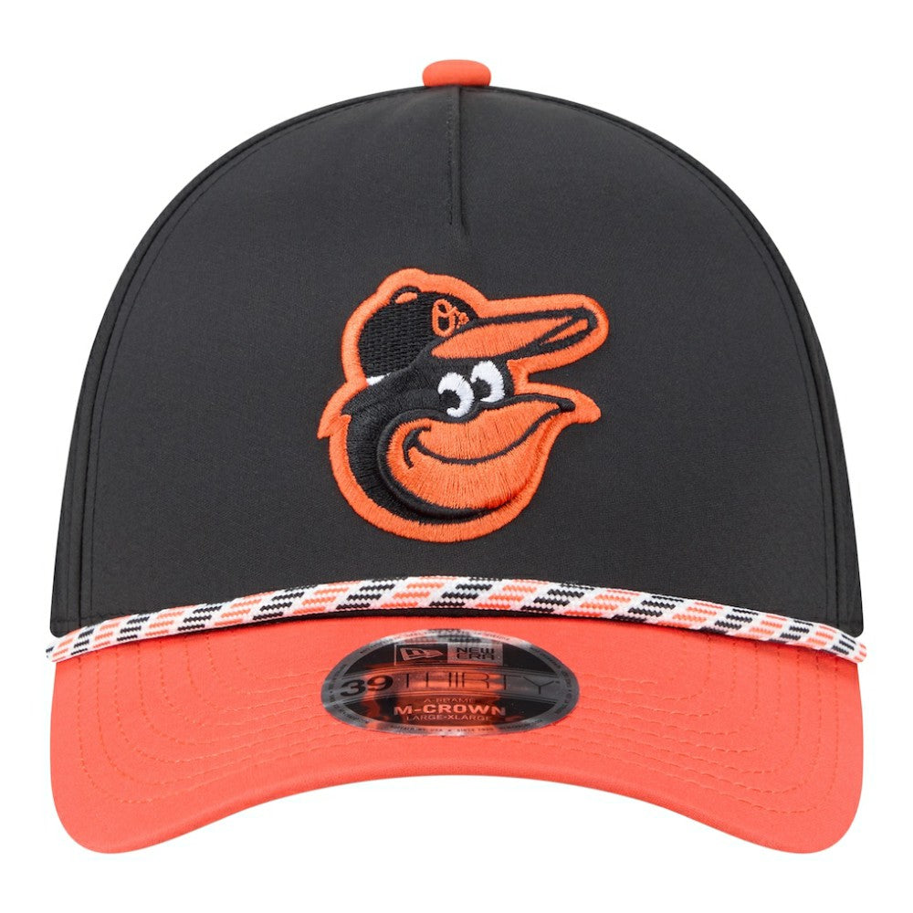 Baltimore Orioles Rope M-Crown A-Frame 39THIRTY Flex Hat Black/Orange