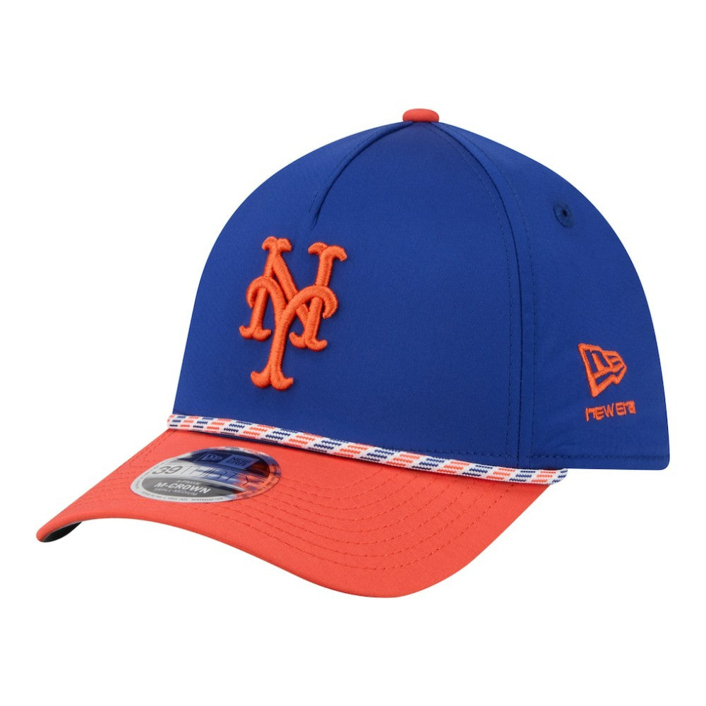 New York Mets Rope M-Crown A-Frame 39THIRTY Flex Hat Royal/Orange