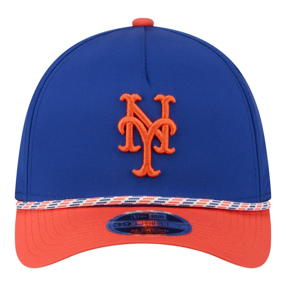 New York Mets Rope M-Crown A-Frame 39THIRTY Flex Hat Royal/Orange