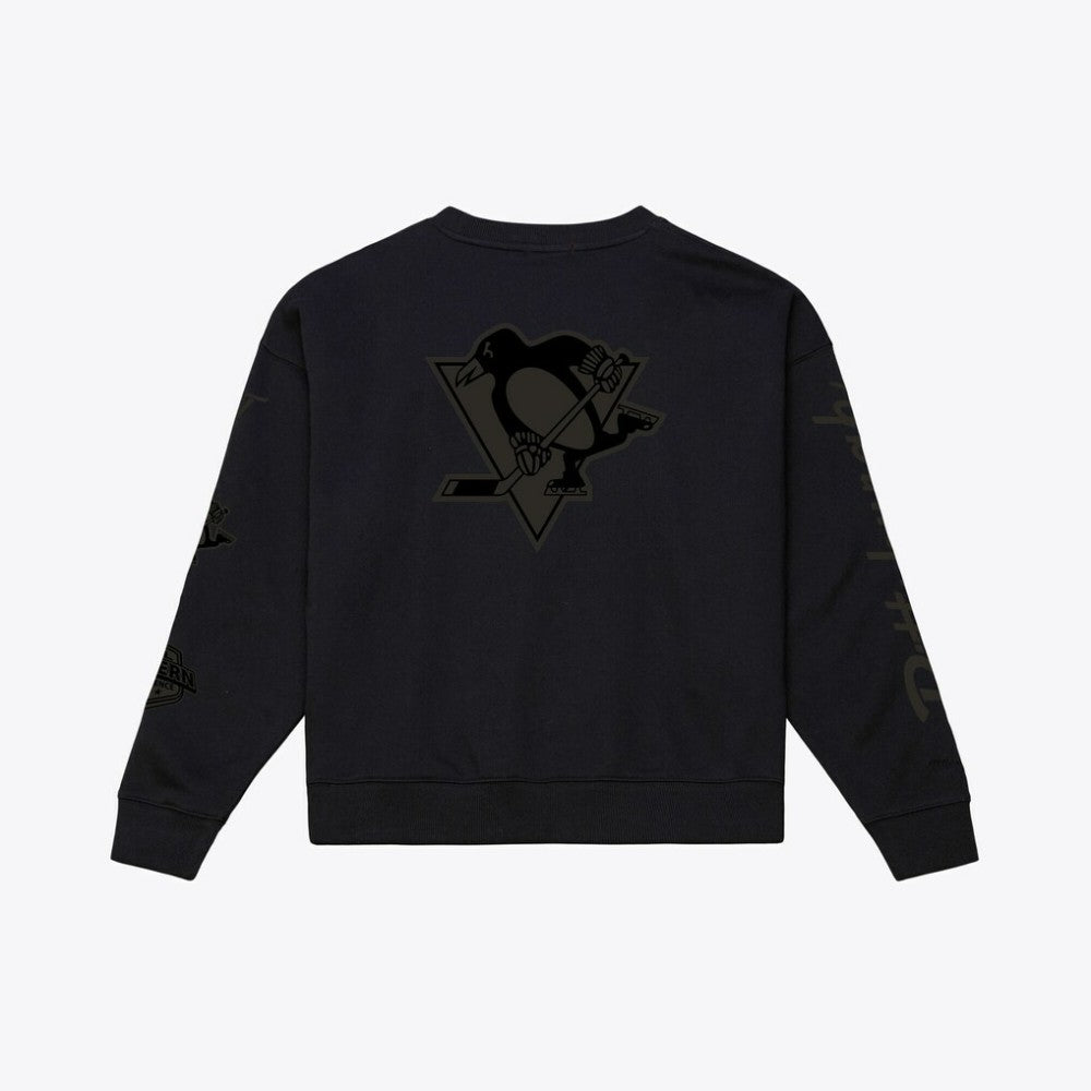 Pittsburgh Penguins Mitchell & Ness Unisex Phantom Fleece Crew Neck Sweatshirt - Black Sweatshirts