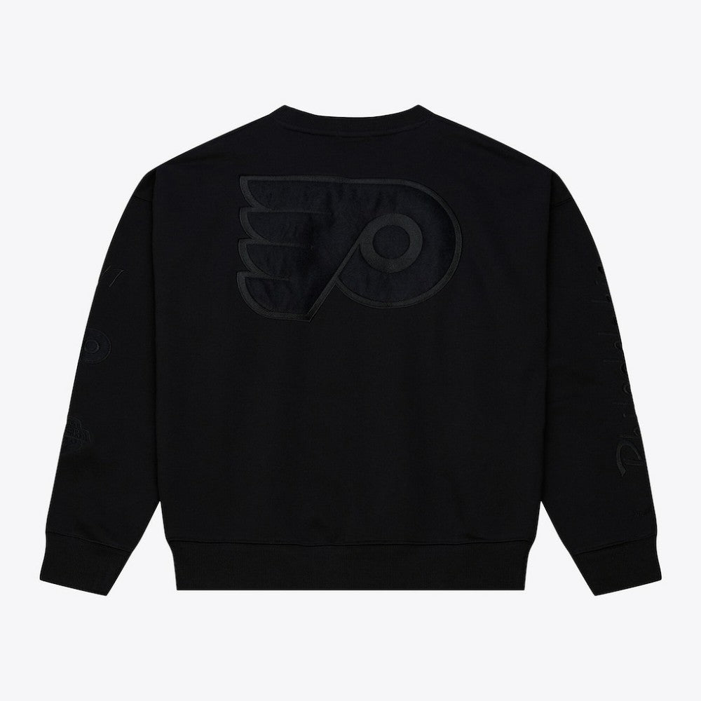 Philadelphia Flyers Mitchell & Ness Unisex Phantom Fleece Crew Neck Sweatshirt - Black Sweatshirts