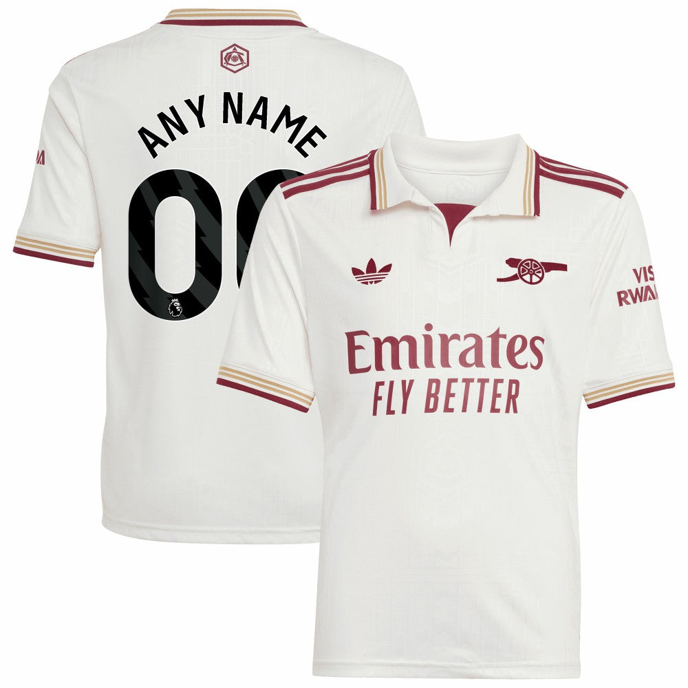 Arsenal Youth 2025/26 Third Replica Custom Jersey - White for sale