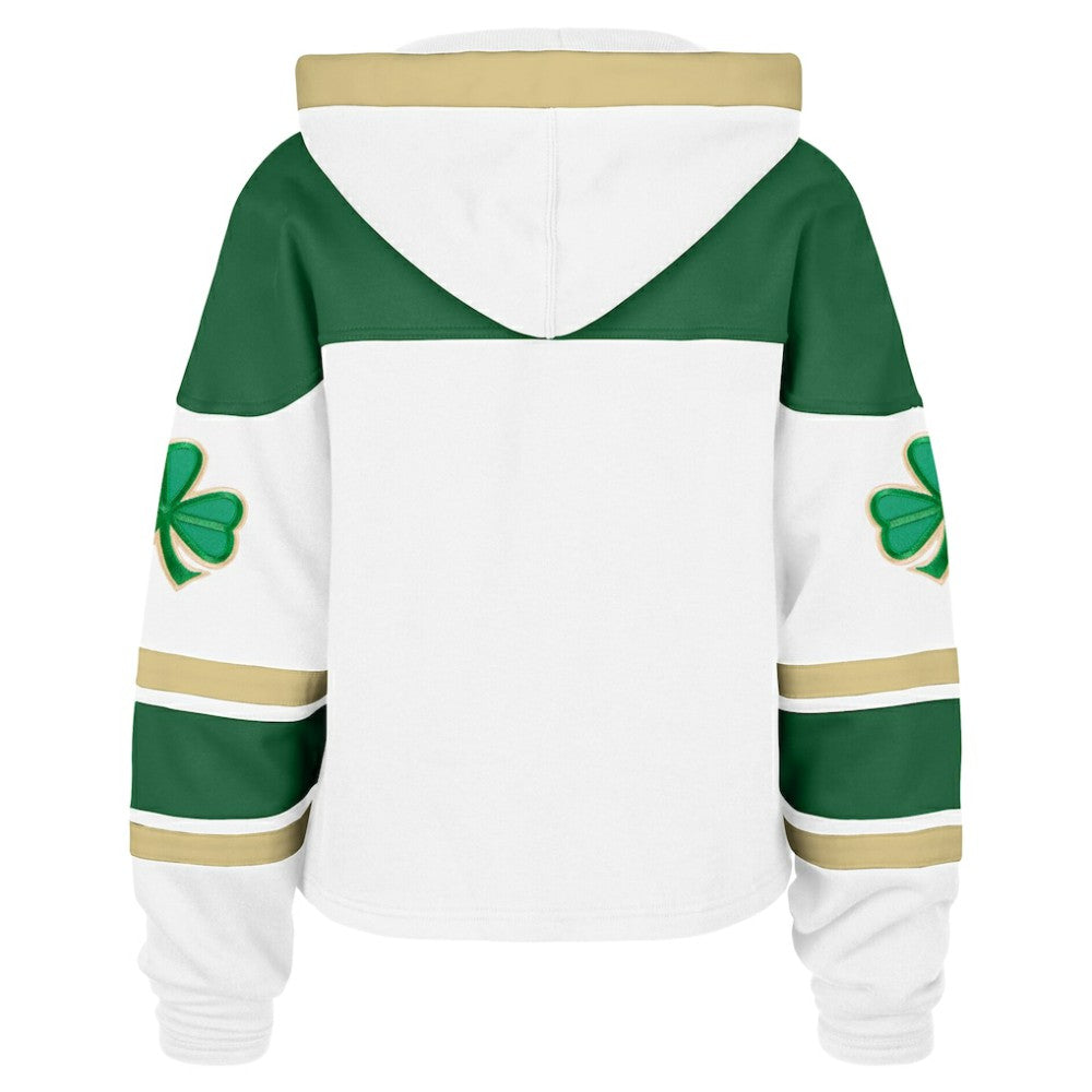 Chicago Blackhawks '47 Women's McLucky Cropped Lacer Hoodie - White Hoodies