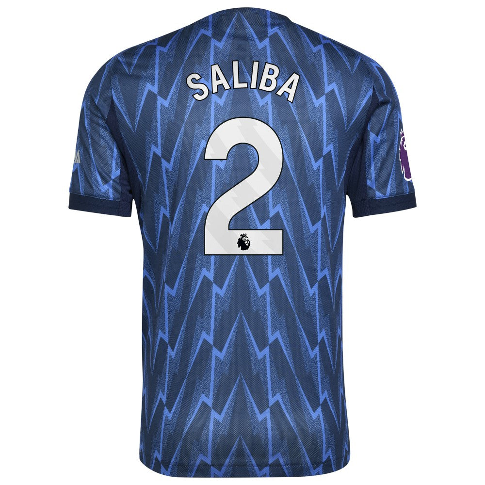 William Saliba Arsenal 2025/26 Away Player Jersey - Blue for sale