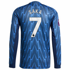 Bukayo Saka Arsenal 2025/26 Away Long Sleeve Player Jersey - Blue for sale