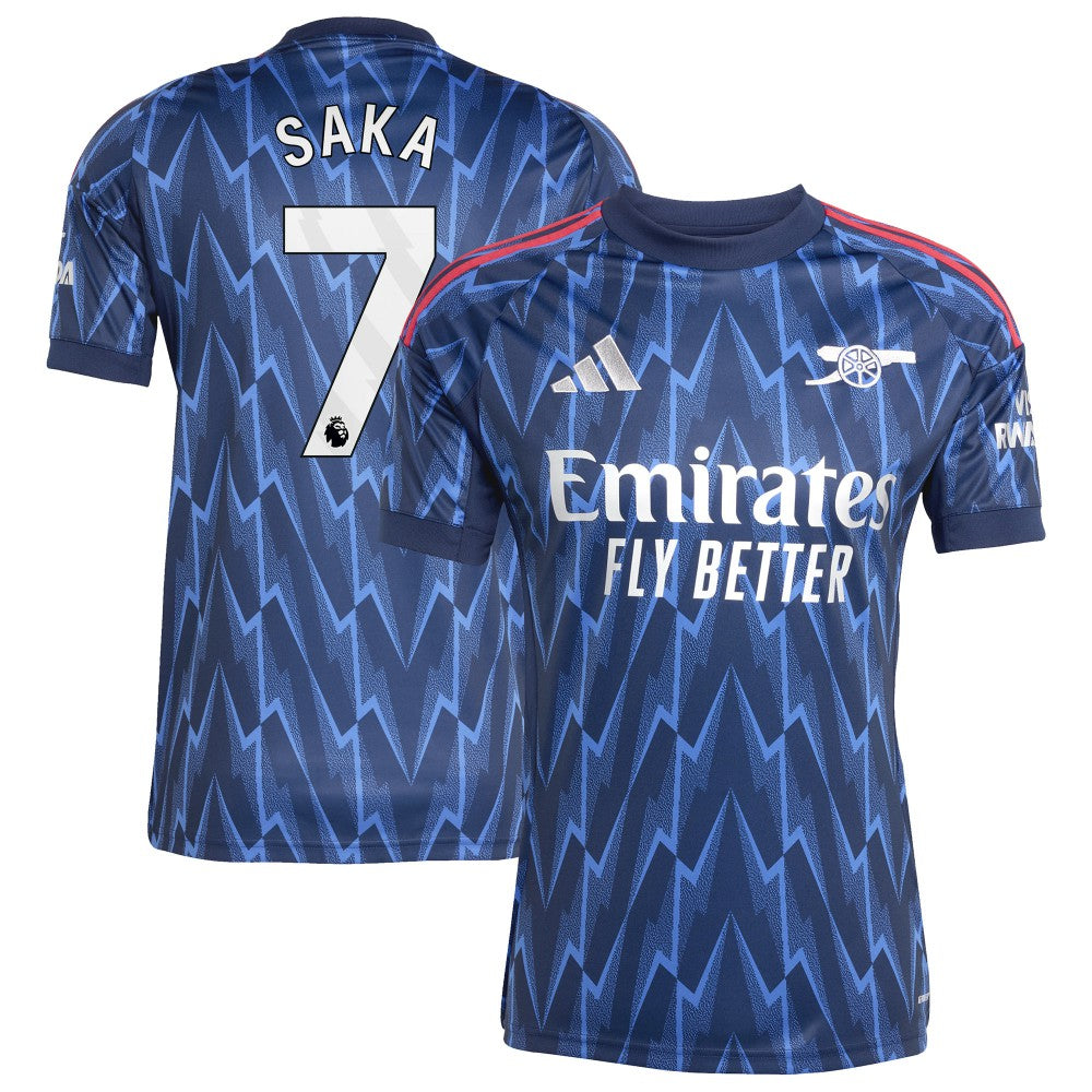 Bukayo Saka Arsenal 2025/26 Away Replica Player Jersey - Blue sale