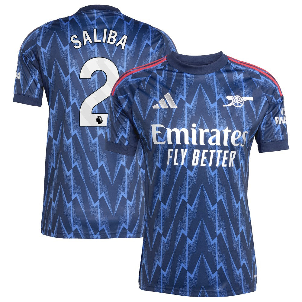 William Saliba Arsenal 2025/26 Away Replica Player Jersey - Blue online