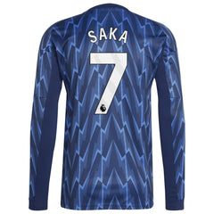 Bukayo Saka Arsenal 2025/26 Away Replica Long Sleeve Player Jersey - Blue cheap
