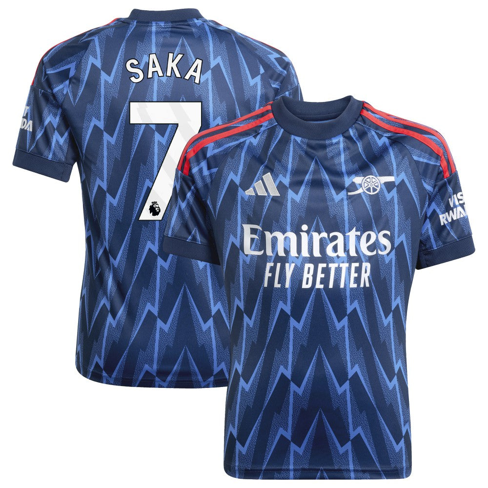 Bukayo Saka Arsenal Youth 2025/26 Away Replica Player Jersey - Blue on sale