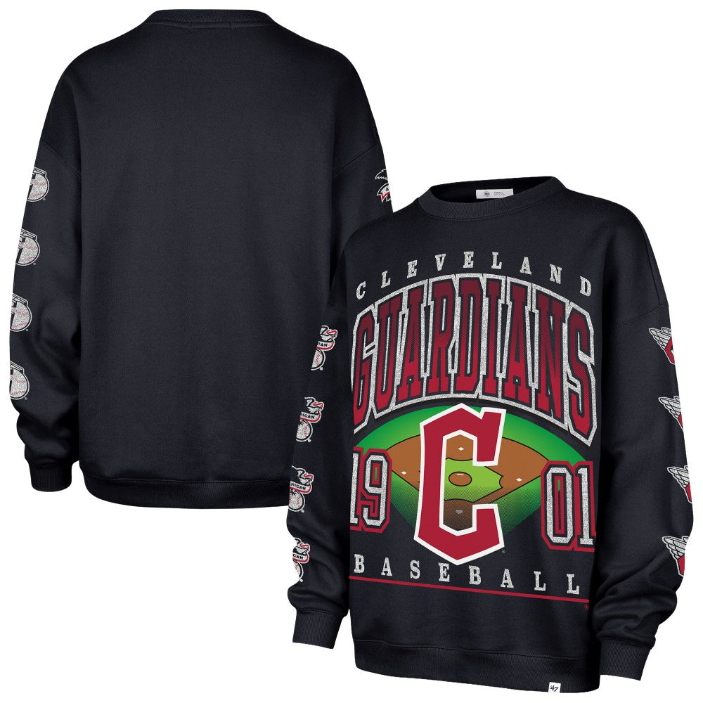 Cleveland Guardians Women's Trendy Team Go Big Oversized Sweatshirt Navy