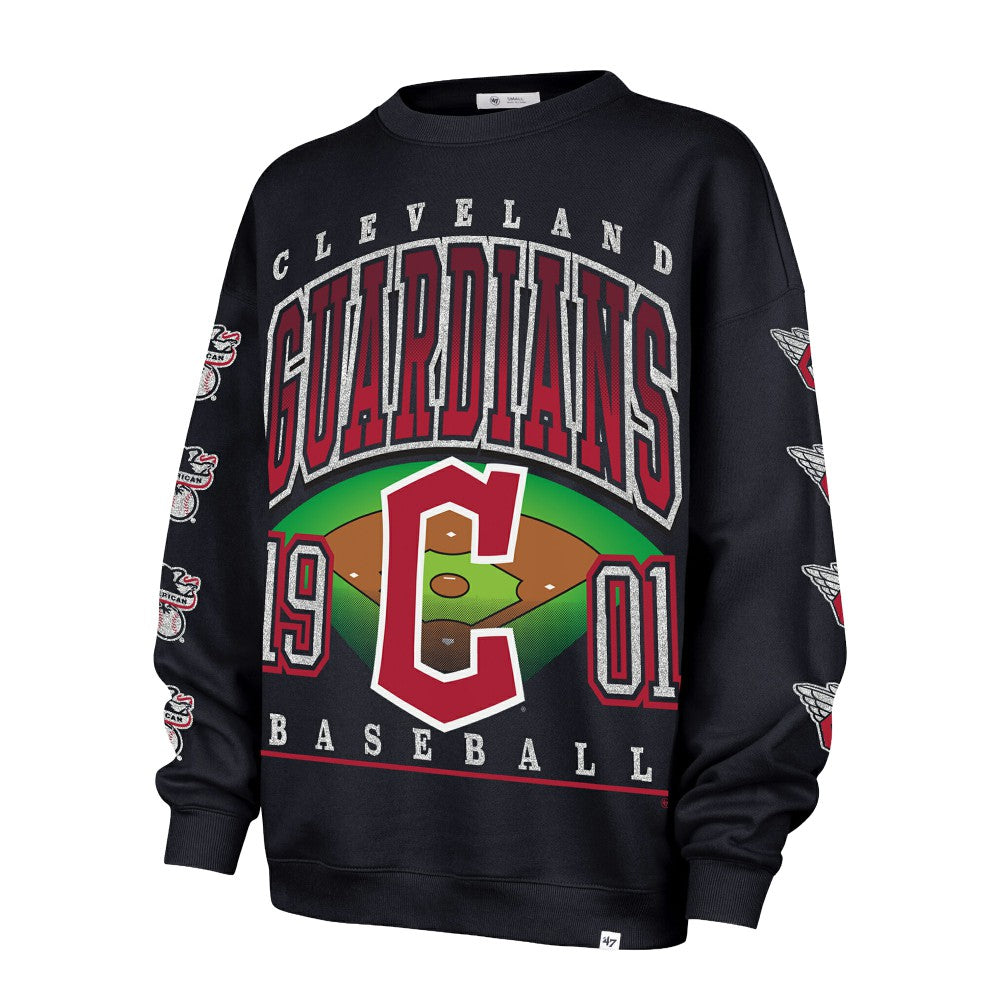 Cleveland Guardians Women's Trendy Team Go Big Oversized Sweatshirt Navy