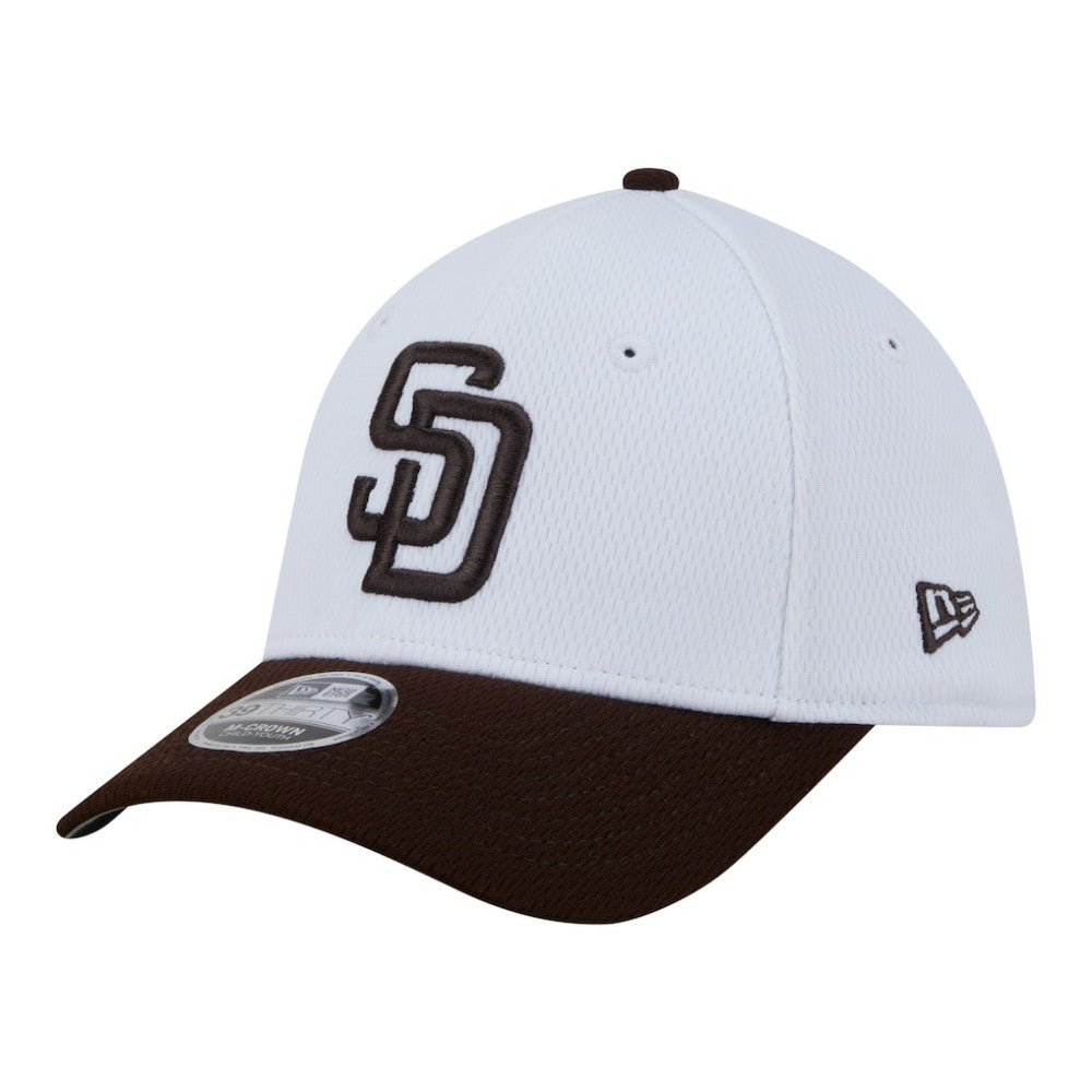 San Diego Padres Youth Baseball 39THIRTY M-Crown Flex Hat White/Brown