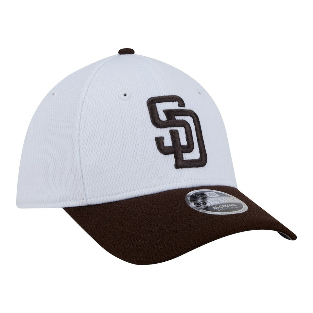 San Diego Padres Youth Baseball 39THIRTY M-Crown Flex Hat White/Brown