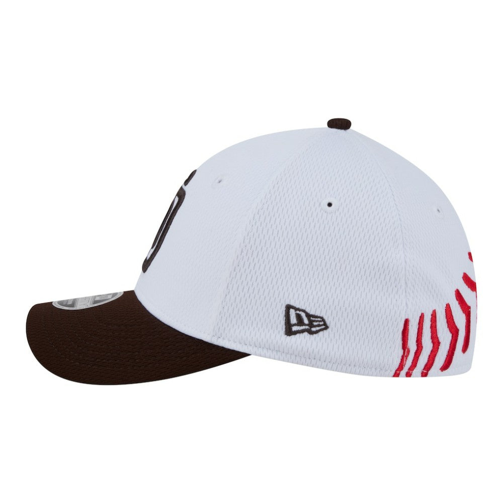 San Diego Padres Youth Baseball 39THIRTY M-Crown Flex Hat White/Brown
