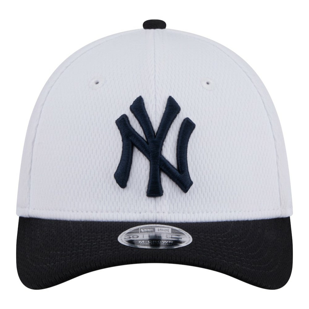 New York Yankees Youth Baseball 39THIRTY M-Crown Flex Hat White/Navy