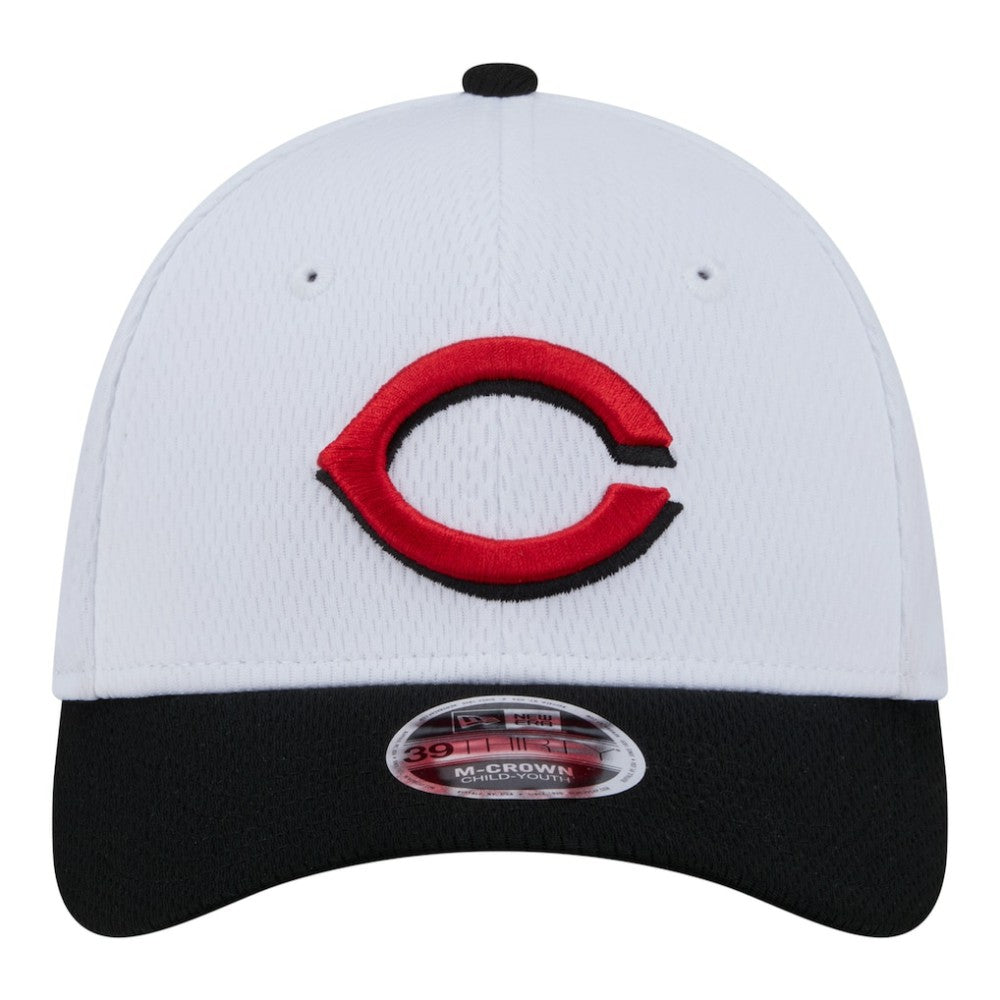 Cincinnati Reds Youth Baseball 39THIRTY M-Crown Flex Hat White/Red