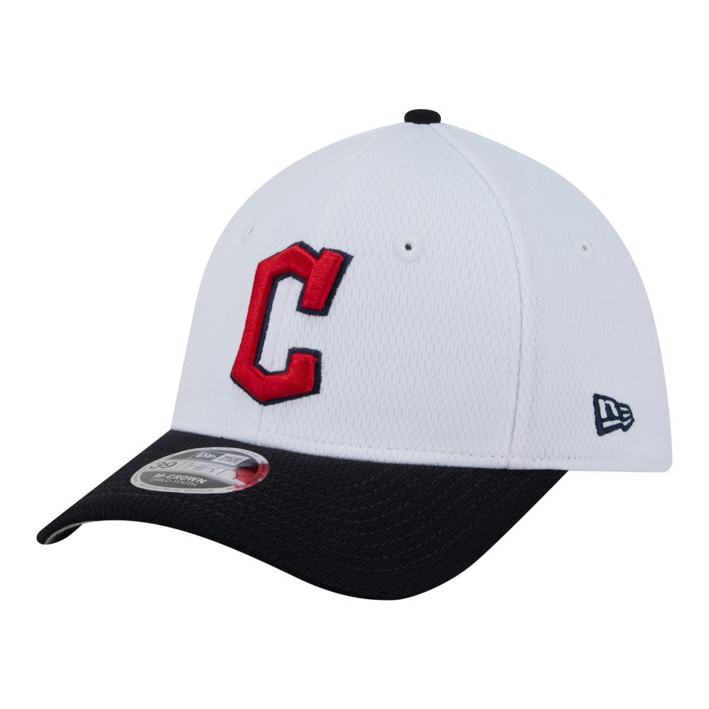 Cleveland Guardians Youth Baseball 39THIRTY M-Crown Flex Hat White/Navy
