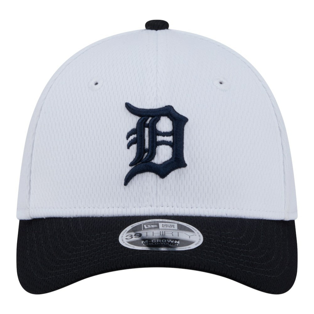 Detroit Tigers Youth Baseball 39THIRTY M-Crown Flex Hat White/Navy
