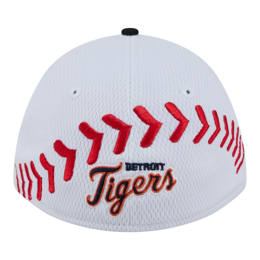 Detroit Tigers Youth Baseball 39THIRTY M-Crown Flex Hat White/Navy