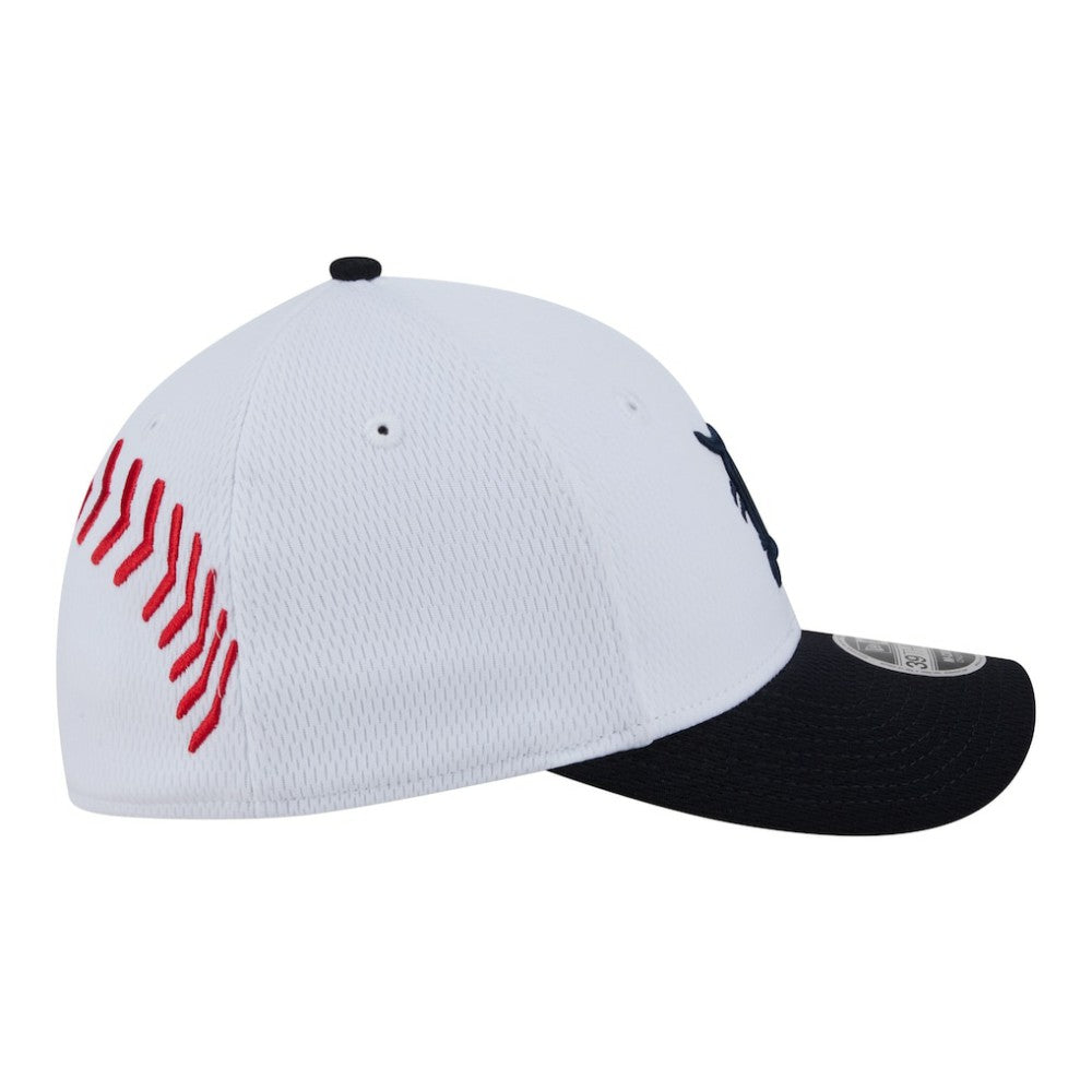 Detroit Tigers Youth Baseball 39THIRTY M-Crown Flex Hat White/Navy