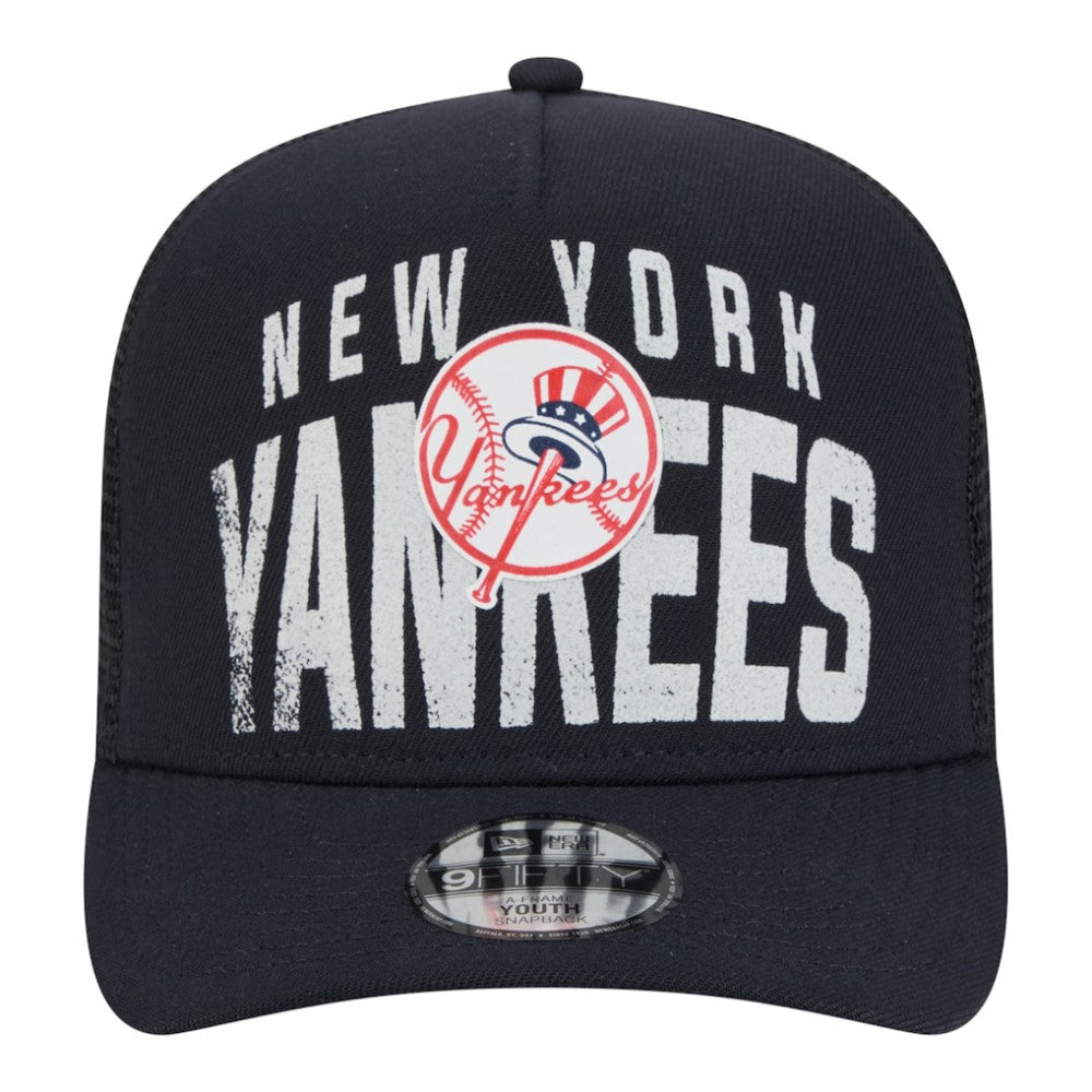 New York Yankees Youth Logo Fade A-Frame 9FIFTY Snapback Hat Navy