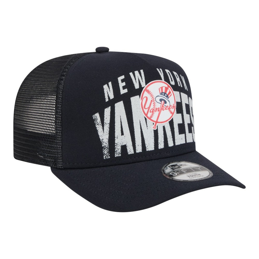 New York Yankees Youth Logo Fade A-Frame 9FIFTY Snapback Hat Navy