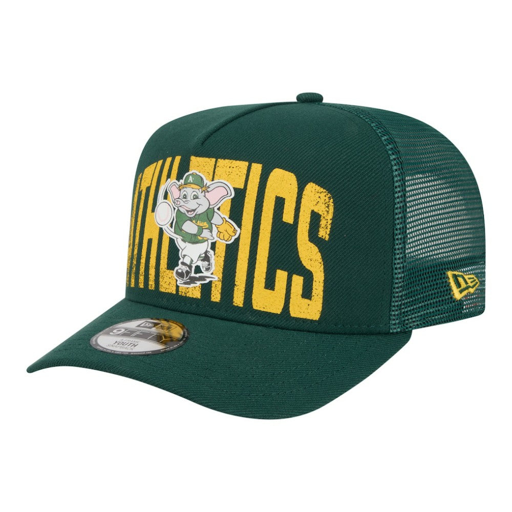 Athletics Youth Logo Fade A-Frame 9FIFTY Snapback Hat Green
