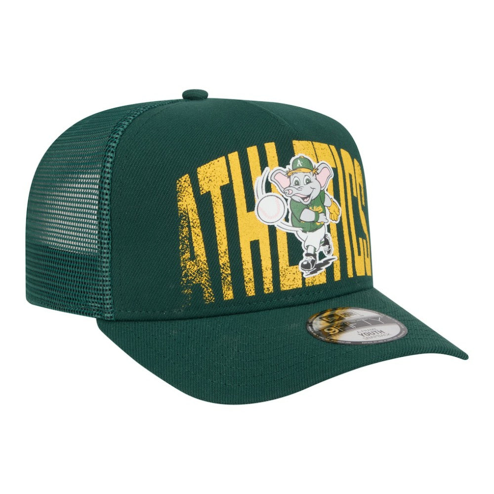 Athletics Youth Logo Fade A-Frame 9FIFTY Snapback Hat Green