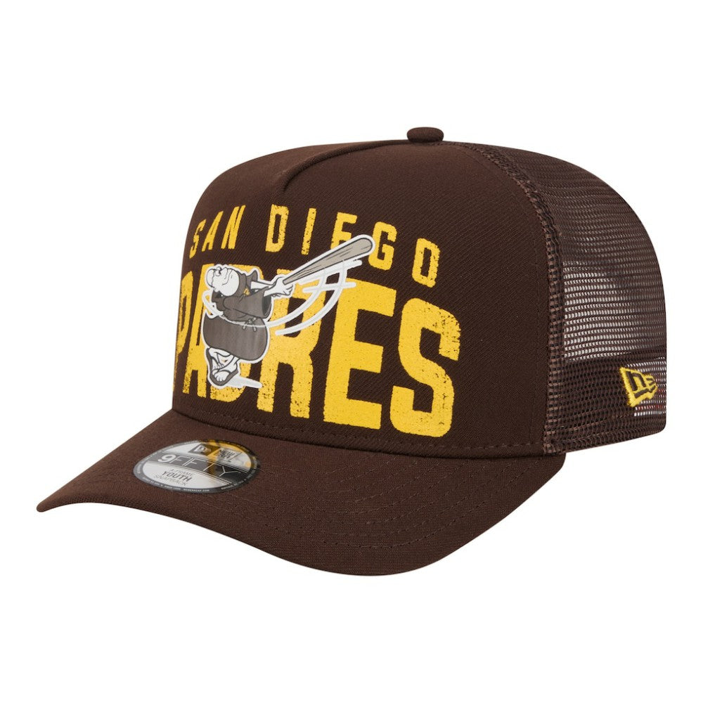 San Diego Padres Youth Logo Fade A-Frame 9FIFTY Snapback Hat Brown