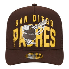San Diego Padres Youth Logo Fade A-Frame 9FIFTY Snapback Hat Brown