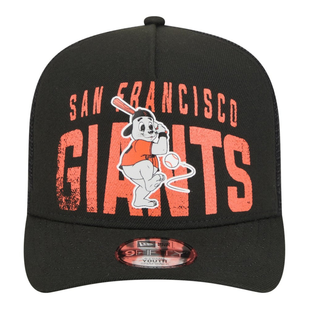 San Francisco Giants Youth Logo Fade A-Frame 9FIFTY Snapback Hat Black