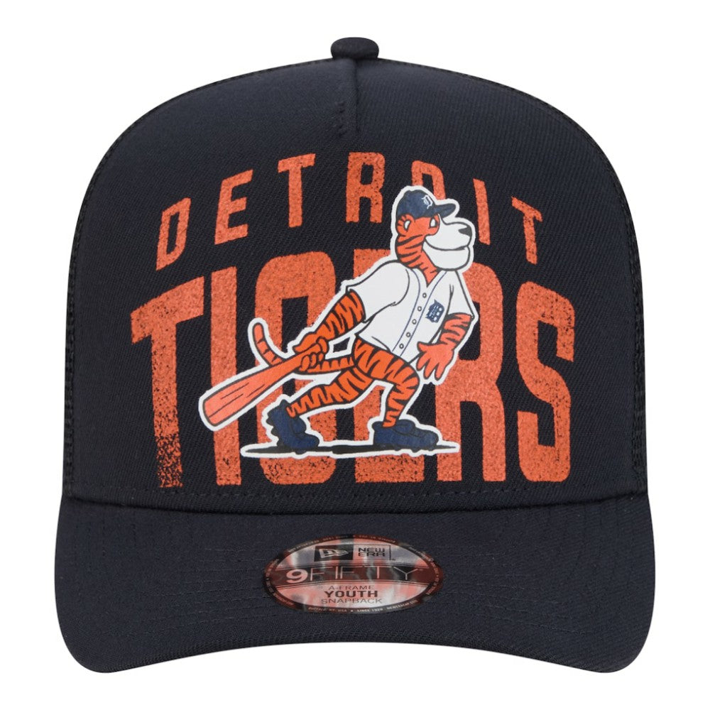 Detroit Tigers Youth Logo Fade A-Frame 9FIFTY Snapback Hat Navy