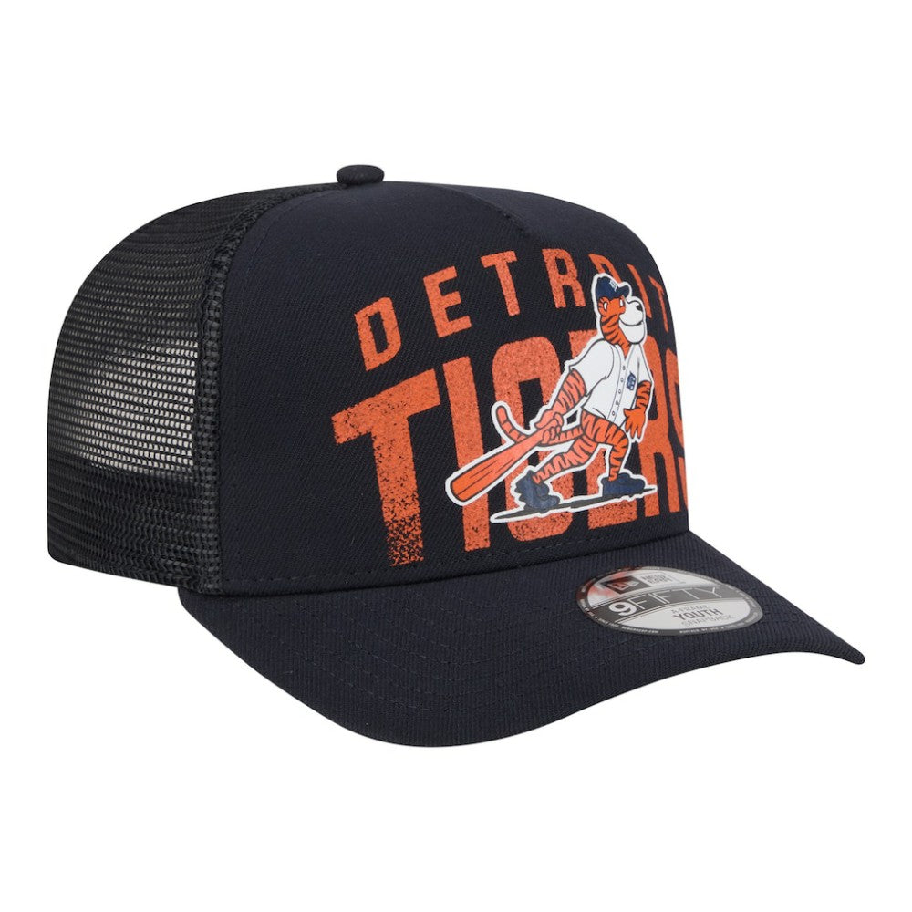 Detroit Tigers Youth Logo Fade A-Frame 9FIFTY Snapback Hat Navy