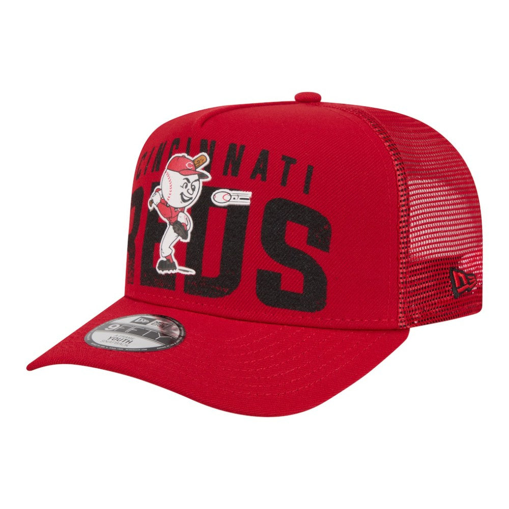 Cincinnati Reds Youth Logo Fade A-Frame 9FIFTY Snapback Hat Red