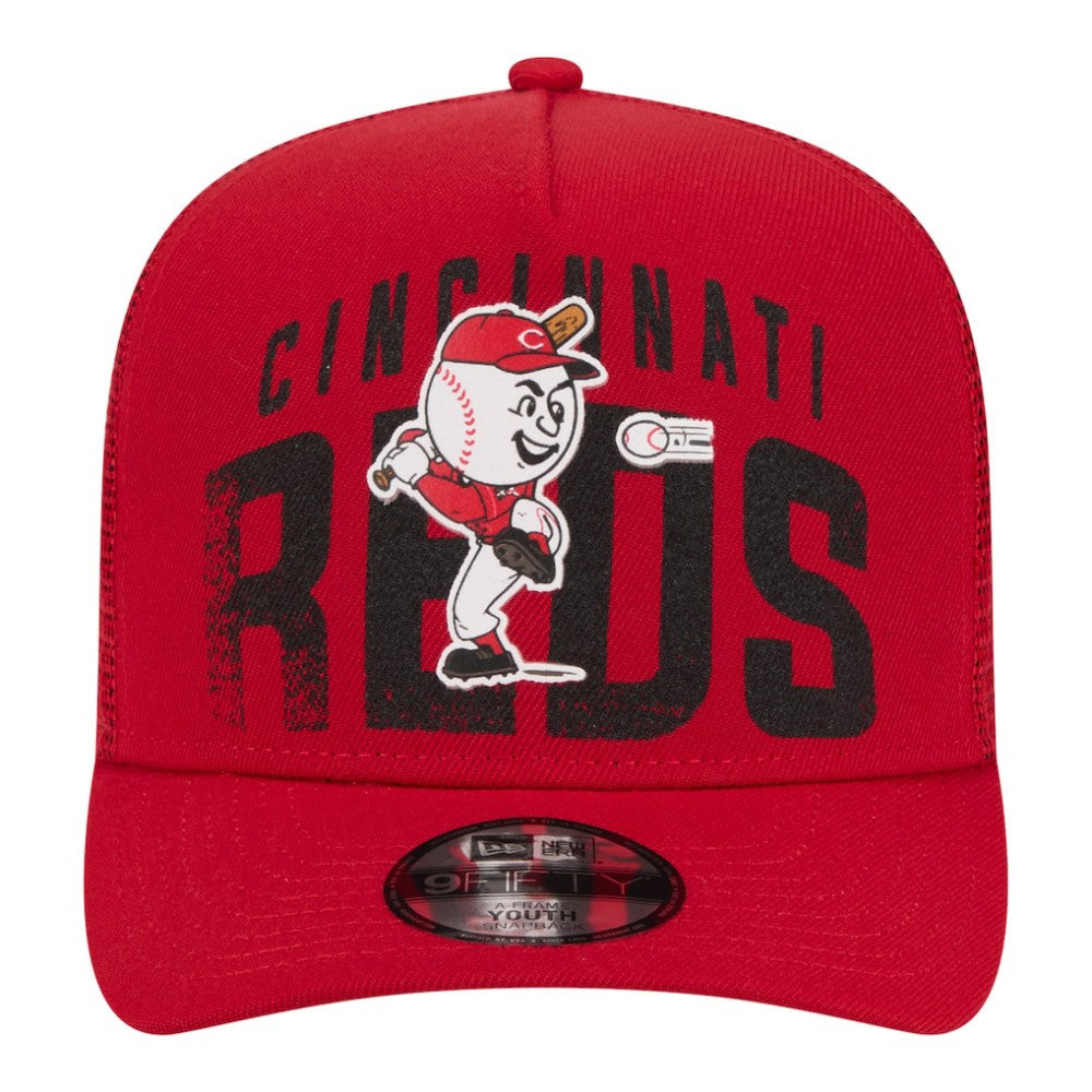 Cincinnati Reds Youth Logo Fade A-Frame 9FIFTY Snapback Hat Red