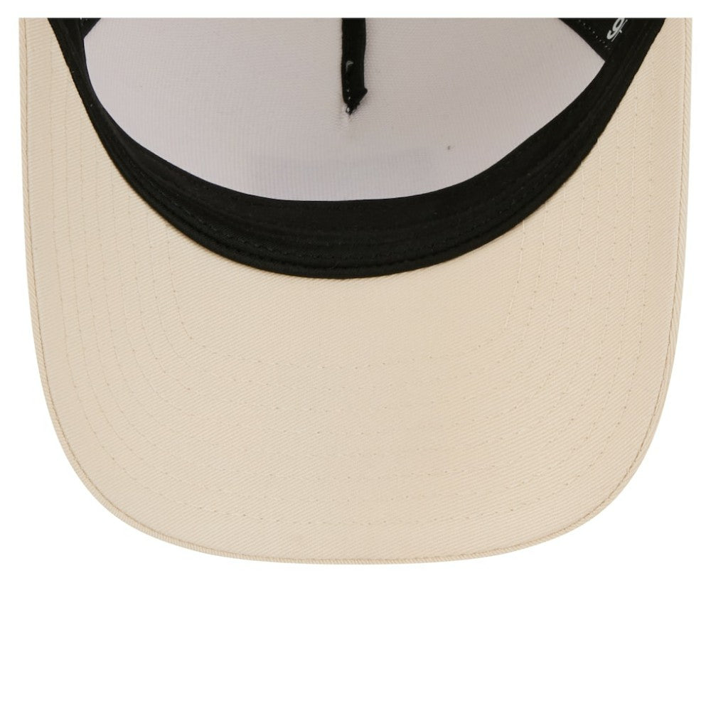 New York Yankees Women's Tonal Patch 9FORTY M-Crown A-Frame Trucker Adjustable Hat Light Beige