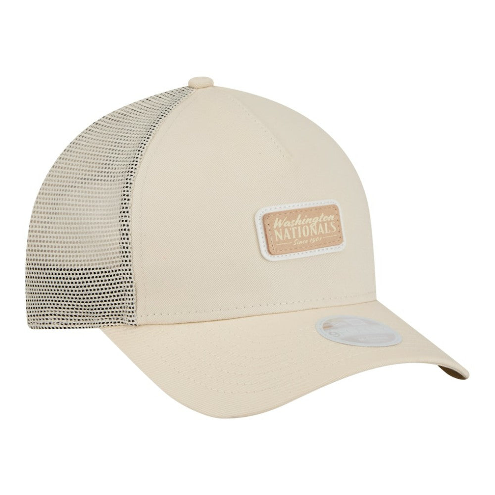 Washington Nationals Women's Tonal Patch 9FORTY M-Crown A-Frame Trucker Adjustable Hat Light Beige