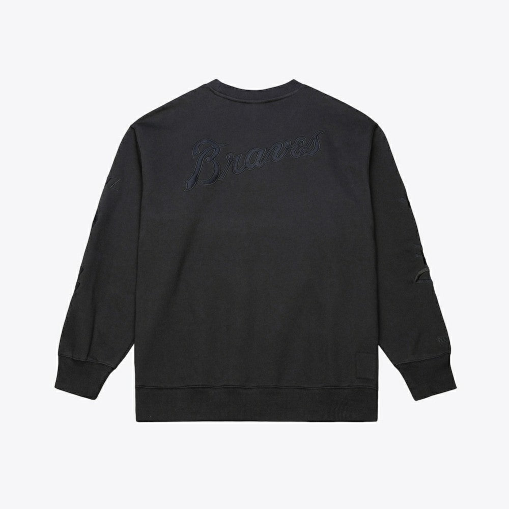 Atlanta Braves Phantom Fleece Crewneck Sweatshirt Black