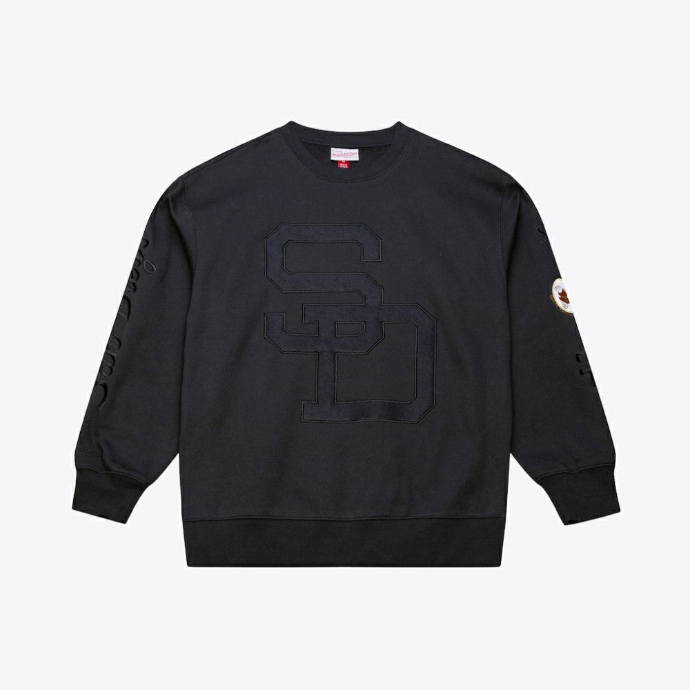 San Diego Padres Phantom Fleece Crewneck Sweatshirt Black