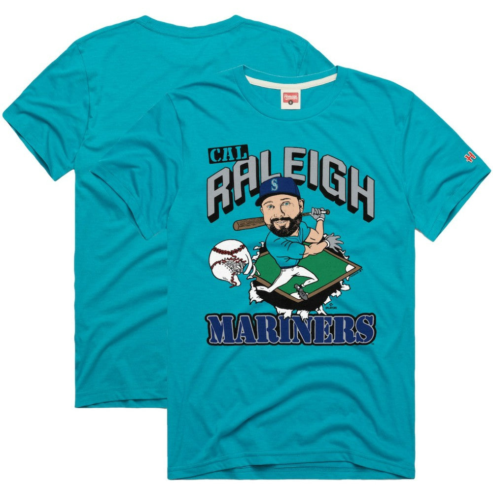 Cal Raleigh Seattle Mariners Homage Graphic Player T-Shirt Teal