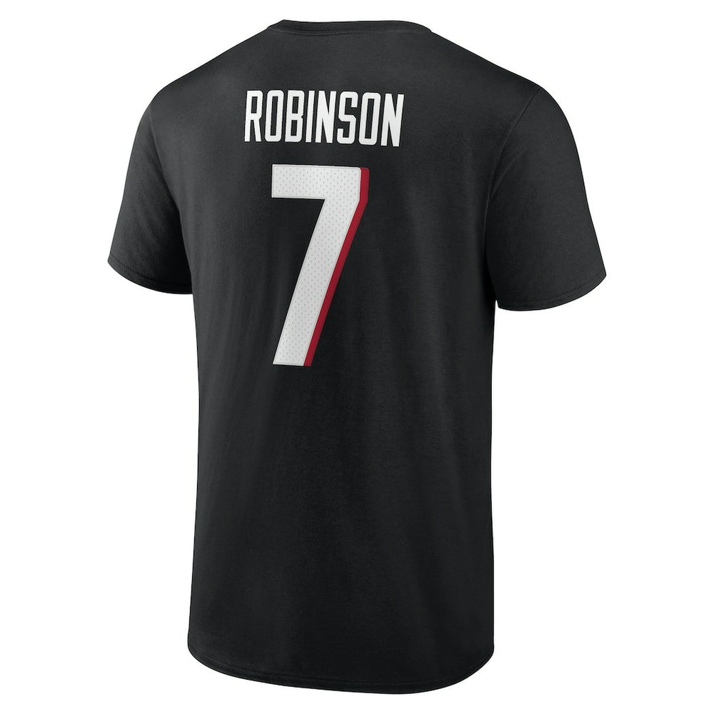 Bijan Robinson Atlanta Falcons Icon Name & Number T-Shirt - Black for sale