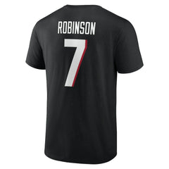 Bijan Robinson Atlanta Falcons Icon Name & Number T-Shirt - Black for sale