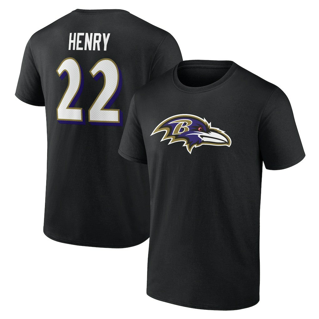 Derrick Henry Baltimore Ravens Icon Name & Number T-Shirt - Black on sale