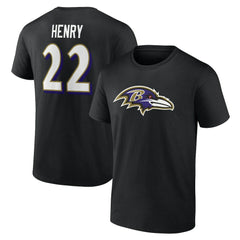 Derrick Henry Baltimore Ravens Icon Name & Number T-Shirt - Black on sale