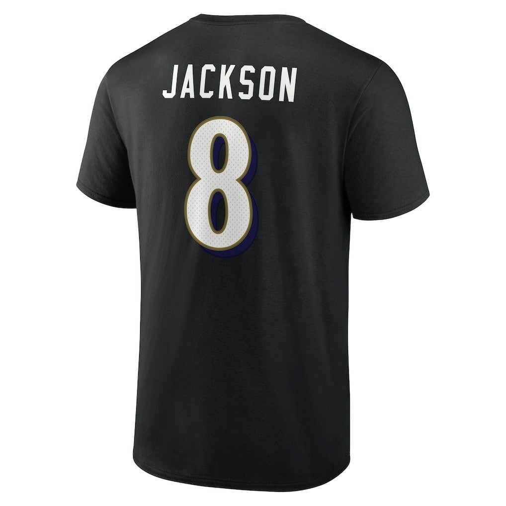 Lamar Jackson Baltimore Ravens Icon Name & Number T-Shirt - Black sale