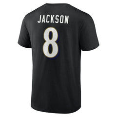 Lamar Jackson Baltimore Ravens Icon Name & Number T-Shirt - Black sale